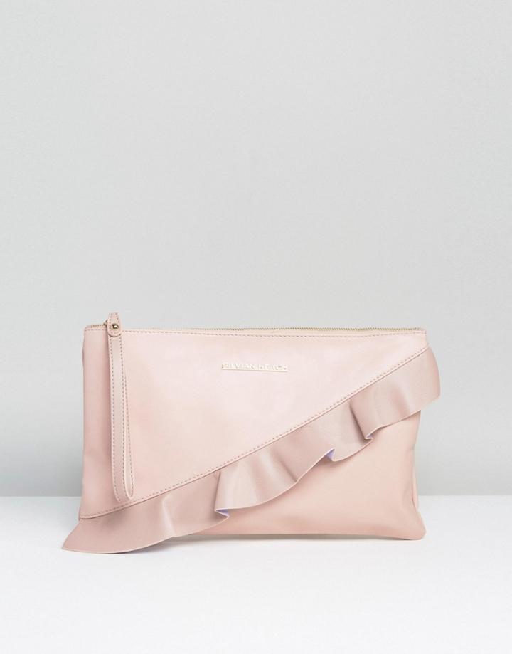Silvian Heach Ruffle Front Clutch Bag - Pink