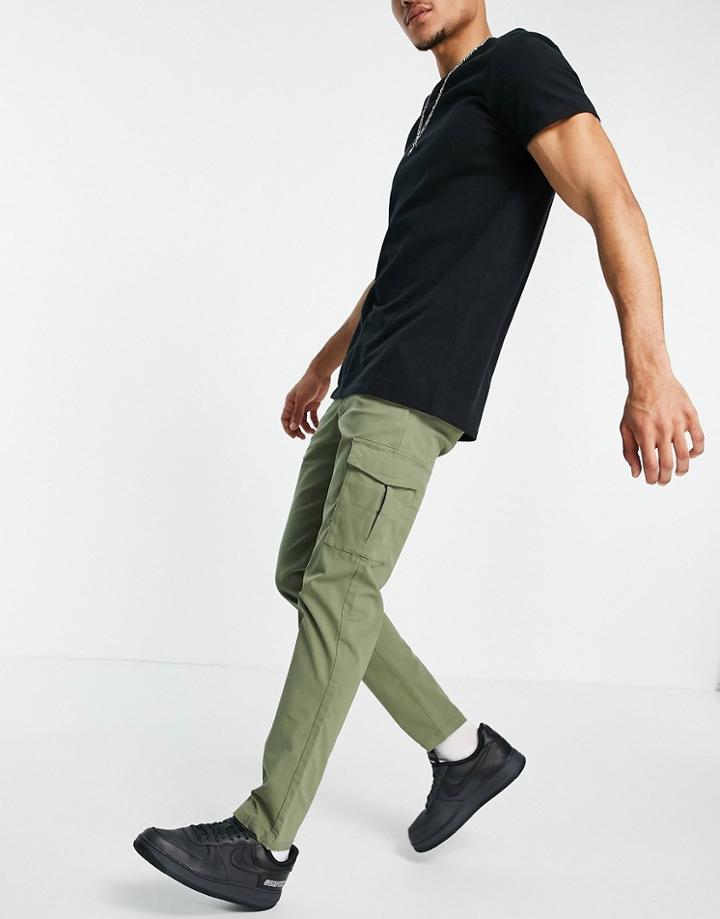 Jack & Jones Premium Skinny Stretch Cargo Pants In Khaki-green