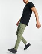 Jack & Jones Premium Skinny Stretch Cargo Pants In Khaki-green