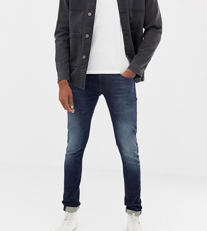 Nudie Jeans Co Tall Tight Terry Super Skinny Jeans Strong Worn-blue