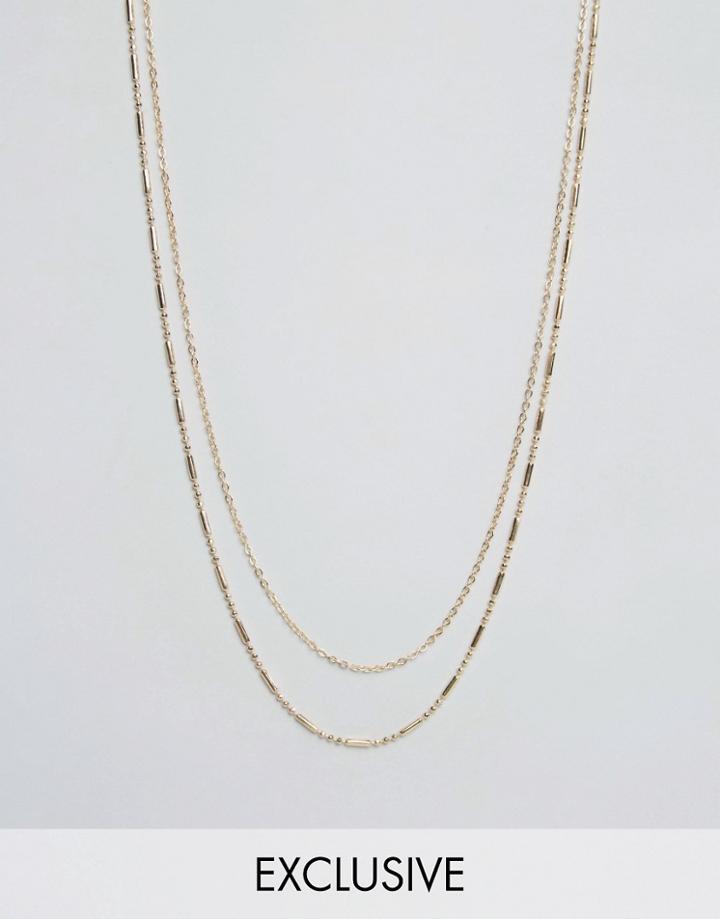 Designb Double Chain Necklace In Gold - Gold