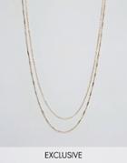 Designb Double Chain Necklace In Gold - Gold