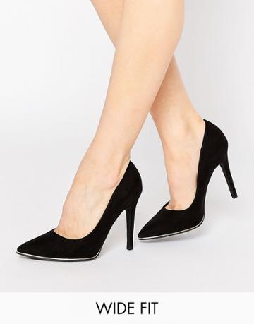 New Look Wide Fit Pointed Pumps - Black