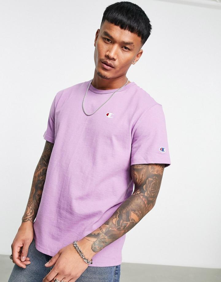 Champion Oversized T-shirt With Small Logo In Lilac-purple