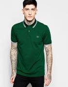 Fred Perry Polo Shirt With Tipping Slim Fit - Ivy