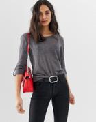 Only Jess 3/4 Sleeve T-shirt - Gray