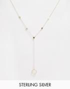 Lavish Alice Sterling Silver Gold Plated Drop Chain Open Circle Pendant Necklace - Gold