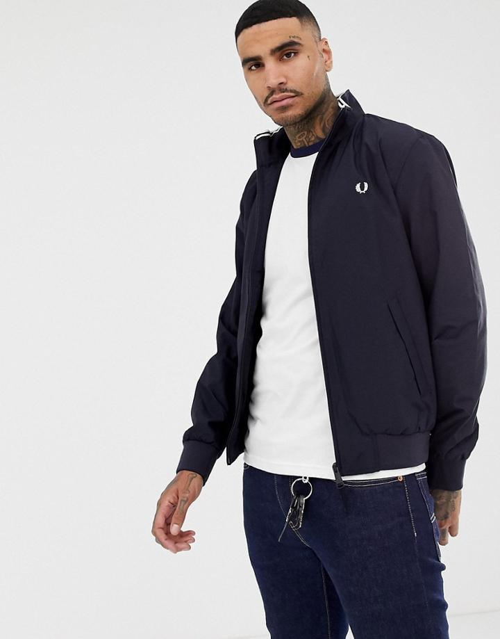 Fred Perry Brentham Zip Thru Harrington Jacket In Navy - Navy