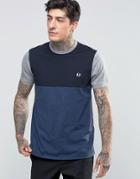 Fred Perry T-shirt With Color Block In Navy - Navy