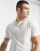 Pretty Green Gillespie Logo Organic Cotton T-shirt In White