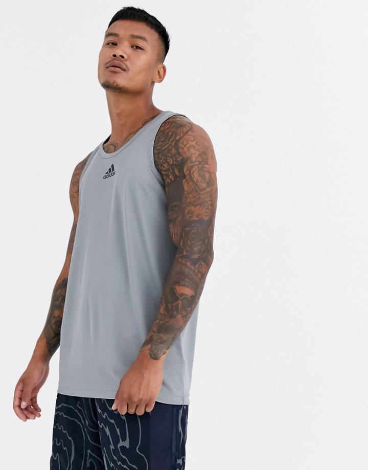 Adidas Basketball Tank In Gray