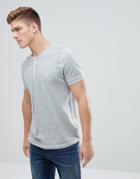 Abercrombie & Fitch Henley T-shirt Contrast Placket Icon Moose Logo In Gray Marl - Gray