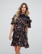 Vero Moda Ruffle Floral Print Dress - Multi