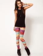 Asos Leggings In Bright Ombre Print - Multi