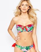 Pour Moi Jungle Fever Padded Balconette Underwired Bikini Top - Multi