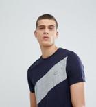 Le Breve Tall Diagonal Panel T-shirt - Navy