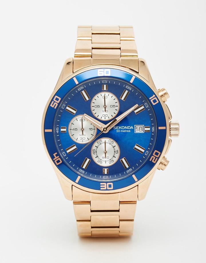 Sekonda Watch In Rose Gold Stainless Steel - Gold
