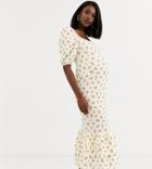Asos Design Maternity Tiered Double Frill Hem Maxi Dress-multi