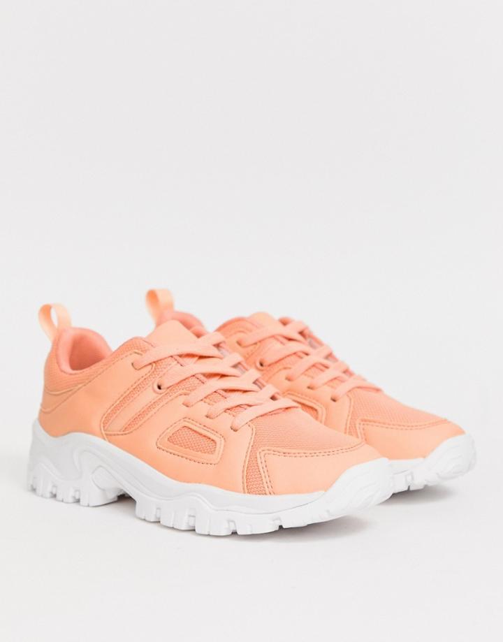 Asos Design Direct Chunky Sneakers In Orange