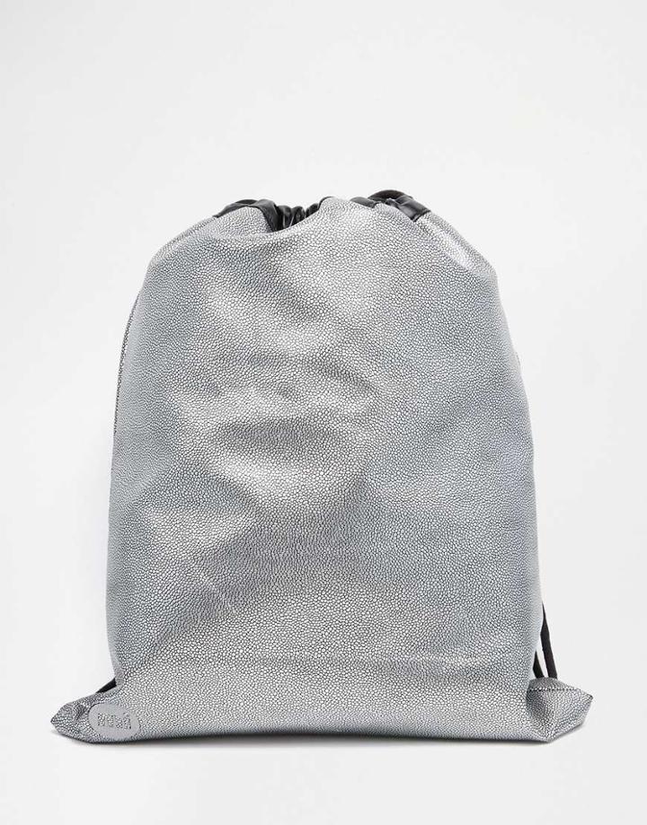 Mi-pac Pebbled Drawsting Backpack - Silver