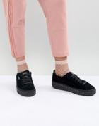 Puma Suede Platform Sneaker In Black - Black