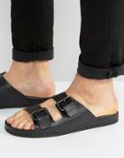 Aldo Grandchamp Sandals In Black Leather - Black
