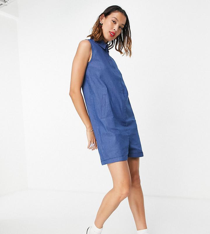 Noisy May Exclusive Denim Romper In Blue-blues