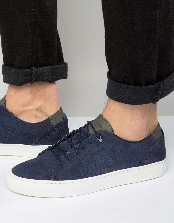 Ted Baker Kiing Suede Sneakers - Navy