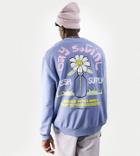 Asos Daysocial Relaxed Sweatshirt With Cartoon Flower Graphic Back Print In Blue-blues