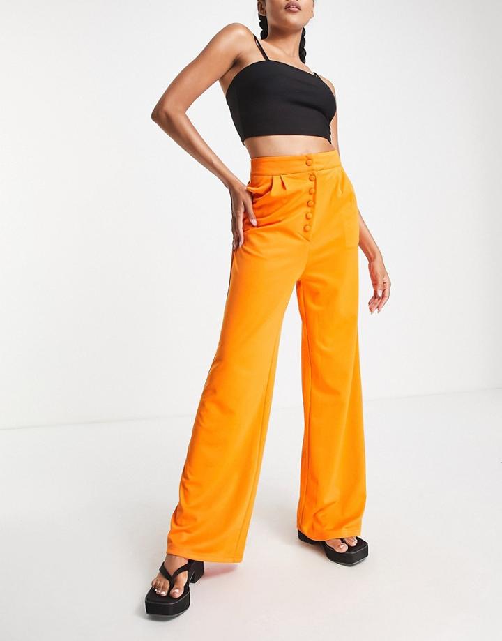 Extro & Vert Button Up Super Wide Leg Pants In Oranges