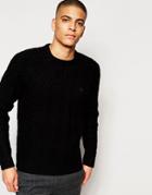 Original Penguin Cable Wool Knitted Sweater - Black