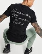 Good For Nothing T-shirt In Black With Logo Chest And Back Script Print