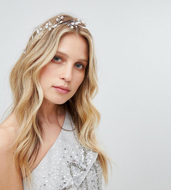 Amelia Rose Floral Statement Hair Jewel - White