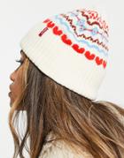Levi's Beanie Hat In Heart Print-yellow