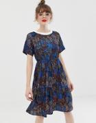Noisy May Mixed Animal Print High Neck Dress-multi