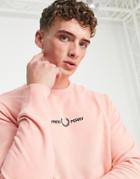 Fred Perry Embroidered Logo Sweatshirt In Pink