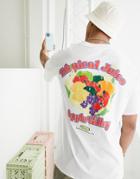 Pull & Bear Graphic Fruit Back Print T-shirt In White