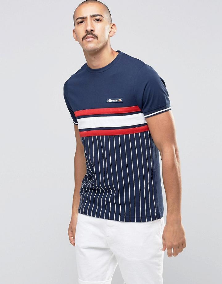 Ellesse Striped T-shirt - Navy