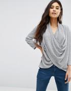 Only Wrap Effect Top - Gray