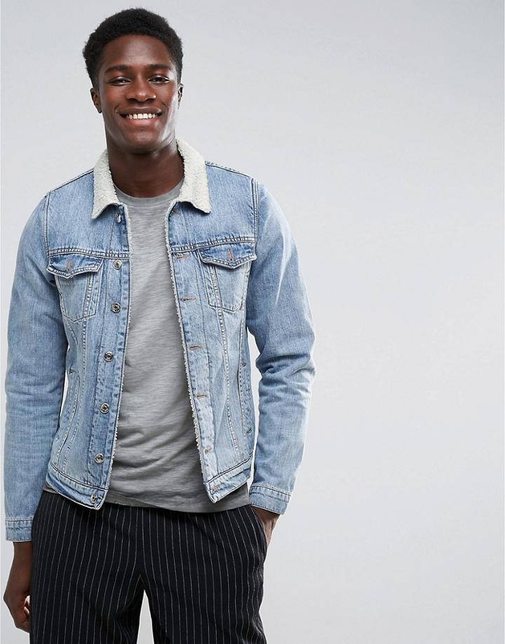 Just Junkies Fleece Lined Denim Jacket - Blue