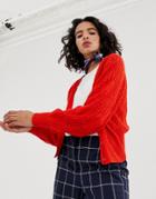 Vero Moda V Neck Button Front Cardigan - Red