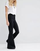 Dr Denim Tracy High Waist Skin Tight Super Flare Jeans - Black