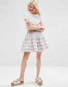Asos Tiered Mini Skirt In Stripe - Multi