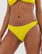 Y.a.s Textured Tortoise Buckle Bikini Bottoms - Yellow