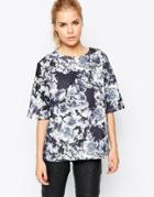 Motel Zerlina Top In Floral Print - Floral Gray