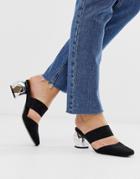 Asos Design Sydney Mid Heeled Mules-black