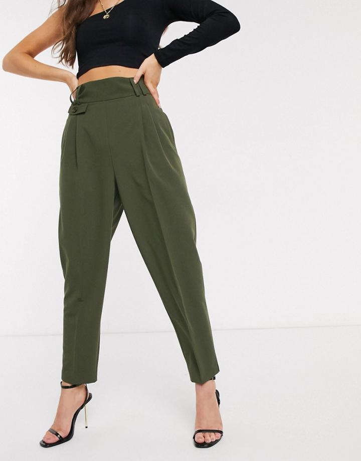 Asos Design Tailored High Waist Balloon Pants-green