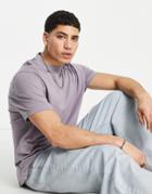 Asos Design Relaxed Fit T-shirt In Washed Purple