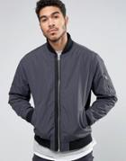 D-struct Contrast Bomber Jacket - Gray