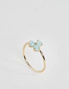 Asos Faux Opal Triple Stone Fine Ring - Gold